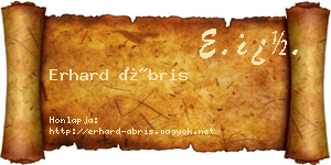 Erhard Ábris névjegykártya
